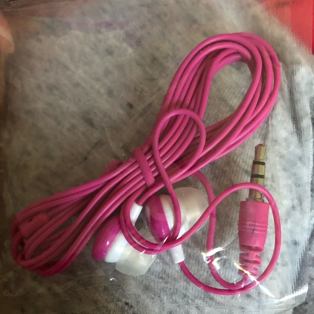 Chin Up Apparel Pink Headphones New Earphones Earbuds Listen New